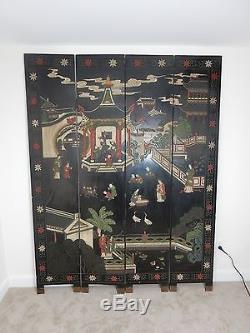 Beautiful Hand painted and carved Chinese Room divider 84 inches