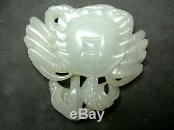 Best Quality Chinese White Jade Carving of Crab w Stand 18th/19thC (not celadon)