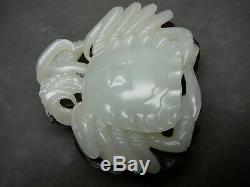 Best Quality Chinese White Jade Carving of Crab w Stand 18th/19thC (not celadon)