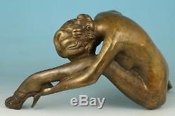 Big Chinese Copper bronze Sexly Her Modern high-heeled shoes Figure Statue