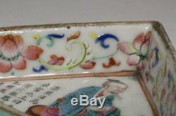 CCVP47 Chinese Antique porcelain triangle shape plate Jikkinde Qing Dynasty