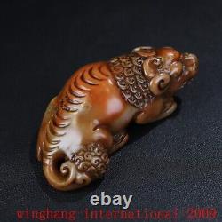 China Chinese Shoushan stone Hand carved fengshui Beast animal ornaments