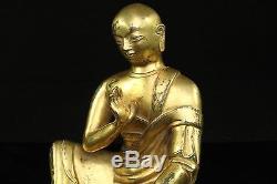 Chinese 18th C. Qianlong Mark Gilt Bronze Luohan / Arhat
