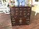 Chinese Antique Apothecary Chest With Pagoda Top 17 Drawers