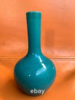 Chinese Antique Export Sky Blue Crackle Glazed Porcelain Vase 6.3 Inch