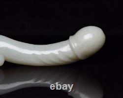 Chinese Antique Natural Hetian Jade Carved Exquisite Statue Collection Figurines