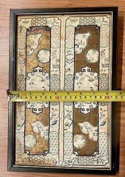 Chinese Antique Qing Dynasty 19th Framed Embroidery