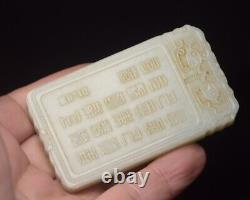 Chinese Antique Qing Dynasty Hetian Ancient Jade Carved FuLuShou Figure Pendants
