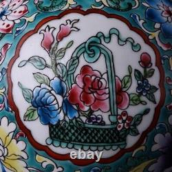 Chinese Antique Qing Dynasty Qianlong Enamel Porcelain Flowers Pattern Vases