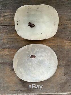 Chinese Antique Two Big White Jade Qing China Asian