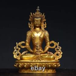 Chinese Antiques religious bronze gilded Amitayus Buddha statues