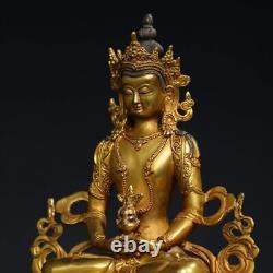 Chinese Antiques religious bronze gilded Amitayus Buddha statues