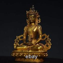 Chinese Antiques religious bronze gilded Amitayus Buddha statues