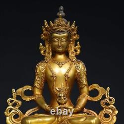 Chinese Antiques religious bronze gilded Amitayus Buddha statues