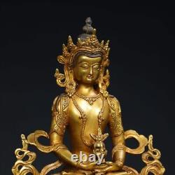 Chinese Antiques religious bronze gilded Amitayus Buddha statues