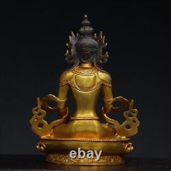 Chinese Antiques religious bronze gilded Amitayus Buddha statues
