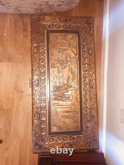 Chinese/Asian Hand Carved ANTIQUE WOODEN Chest/Trunk 27 In. Long 14.50 Height