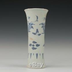 Chinese B&W beaker vase, flowers, 17th ct. Transitional period, Hatcher cargo