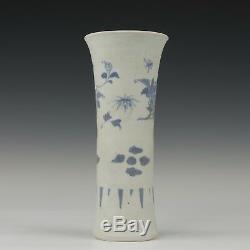 Chinese B&W beaker vase, flowers, 17th ct. Transitional period, Hatcher cargo
