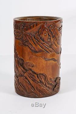 Chinese Bamboo Carved Brush Pot