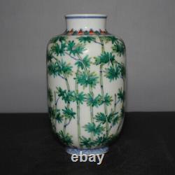 Chinese Blue and White Doucai Porcelain Qing Yongzheng Bamboo Pattern Vase 7.4