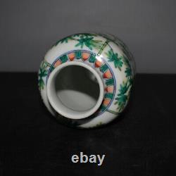 Chinese Blue and White Doucai Porcelain Qing Yongzheng Bamboo Pattern Vase 7.4