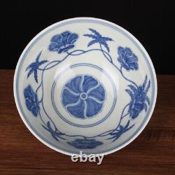 Chinese Blue and White Porcelain Ming Chenghua Hand Painted Okra Design Bowl