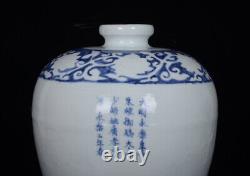 Chinese Blue&white Porcelain Handmad Exquisite Pattern Vase 17763