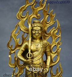 Chinese Brass Copper Acala Fudosan Acalanatha Wisdom King Aryaacalanatha Statue