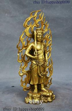 Chinese Brass Copper Acala Fudosan Acalanatha Wisdom King Aryaacalanatha Statue