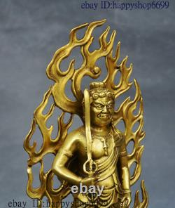 Chinese Brass Copper Acala Fudosan Acalanatha Wisdom King Aryaacalanatha Statue