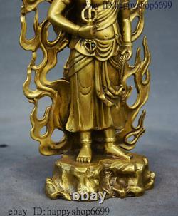 Chinese Brass Copper Acala Fudosan Acalanatha Wisdom King Aryaacalanatha Statue