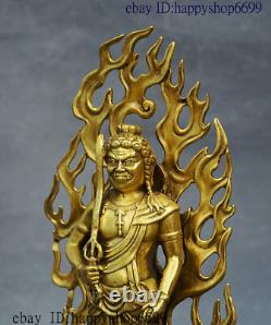 Chinese Brass Copper Acala Fudosan Acalanatha Wisdom King Aryaacalanatha Statue