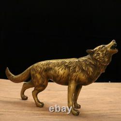 Chinese Brass Handmade Exquisite Wolf Statue 111950