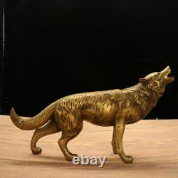 Chinese Brass Handmade Exquisite Wolf Statue 111950