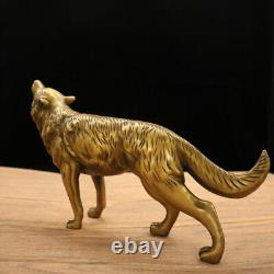 Chinese Brass Handmade Exquisite Wolf Statue 111950