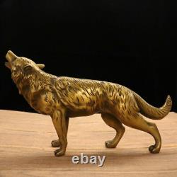 Chinese Brass Handmade Exquisite Wolf Statue 111950