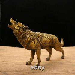 Chinese Brass Handmade Exquisite Wolf Statue 111950