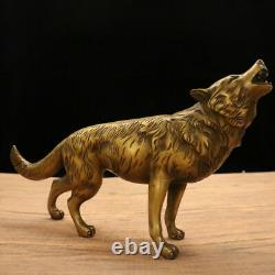 Chinese Brass Handmade Exquisite Wolf Statue 111950