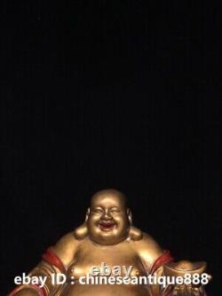 Chinese Buddhism Bronze Drawing color wealth Happy laugh Maitreya Buddha Statue