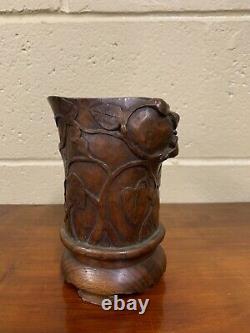 Chinese Carved Wooden Brush Pot