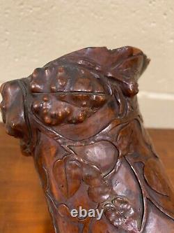 Chinese Carved Wooden Brush Pot