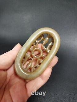 Chinese Certified Natural Hetian Jade Handcarved Statue dragon Pendants 80023