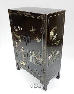 Chinese Chinoiserie Cabinet with Applied stone carvings. 36