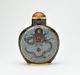 Chinese Cloisonné Snuff Bottle, Five-clawed Dragons Flaming Pearl 19th Century