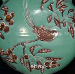 Chinese Color Porcelain Handmade Exquisite Flowers & Birds Vases 7141