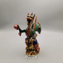 Chinese Copper Cloisonne Handmade Carved Exquisite Flying dragon Statue