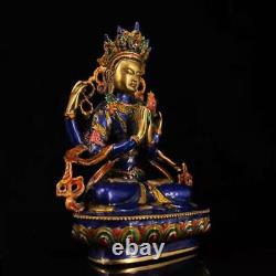 Chinese Copper Cloisonne Handmade Exquisite Kwan-yin Statue