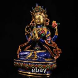 Chinese Copper Cloisonne Handmade Exquisite Kwan-yin Statue