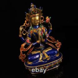 Chinese Copper Cloisonne Handmade Exquisite Kwan-yin Statue